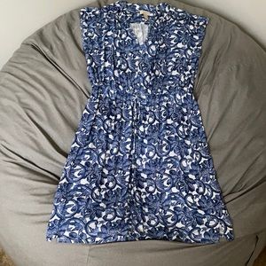 Blue and Off white Floral LOFT dress